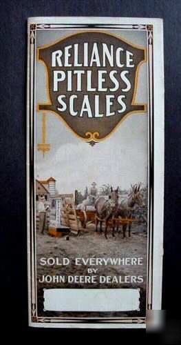 Rare reliance pitless scales john deere brochure 30's 