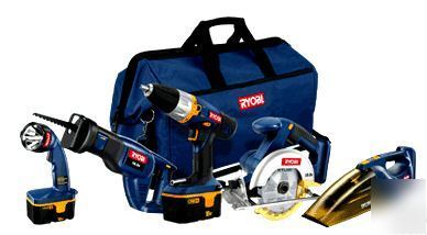 Ryobi 18V tool kit w/ drill circular, reciprocating saw