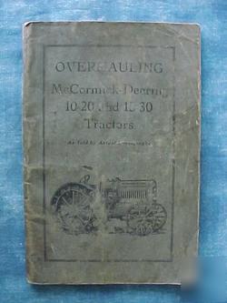 Vintage mccormick-deering 10-20 15-30 book manual XX528