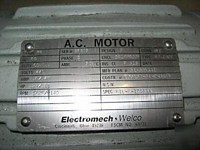 Explosion proof motor electromech welco