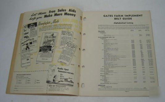 Gates 1950 farm & implement belt guide brochure