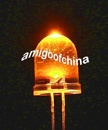 100X 10MM yellow 5000 mcd led bulb light free resistors