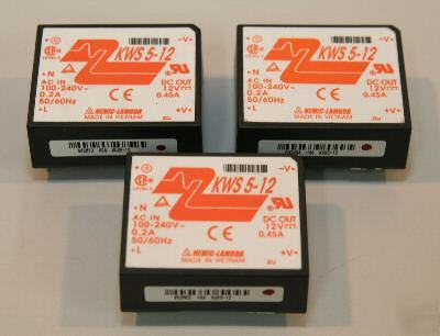 3 nemic-lambda ac-dc power converters 12V 0.45A KWS5-12