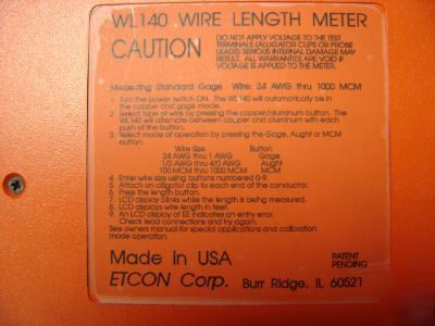 Etcon WL140 wire length meter 