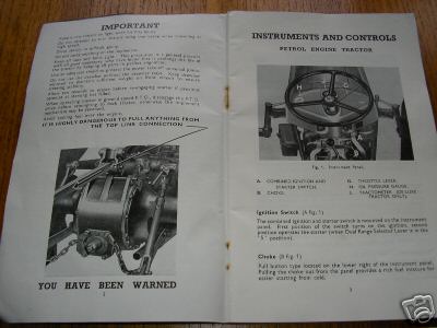 Ferguson 35 tractor instruction book 