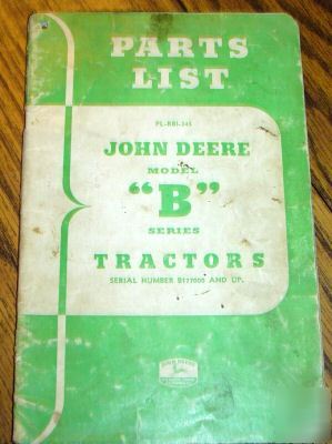 John deere dealers b tractor parts catalog book manual