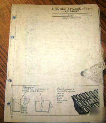 John deere l m tractor planter attachment parts catalog