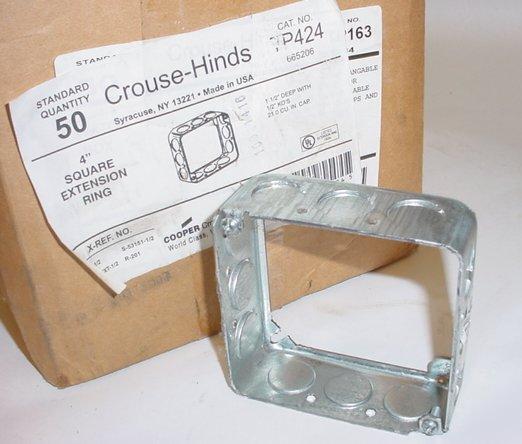 New case crouse hinds electrical square box rings 4