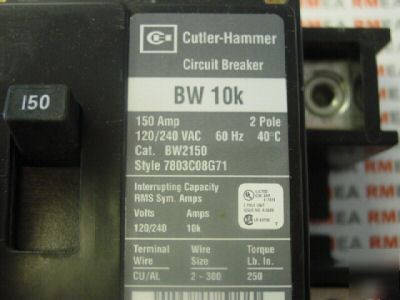 New cutler hammer BW2150 main circuit breaker - in box