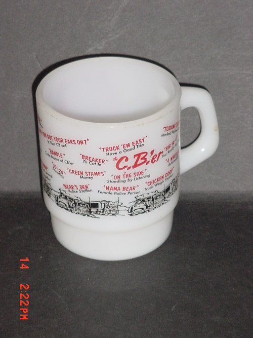 Vintage rare c.b.er cb radio coffee mug trucker cup