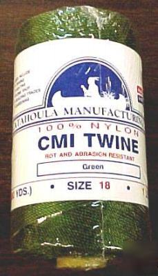 1LB. roll green 100% nylon cmi twine/size #18/380 yds.