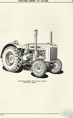 John deere model d styled parts catalog