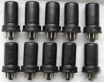 New 6SQ7 = 6G2 ussr tubes lot of 10 + 10 sockets 