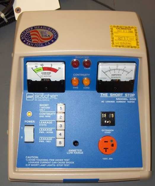 Sotcher short stop 350 ac leakage current tester