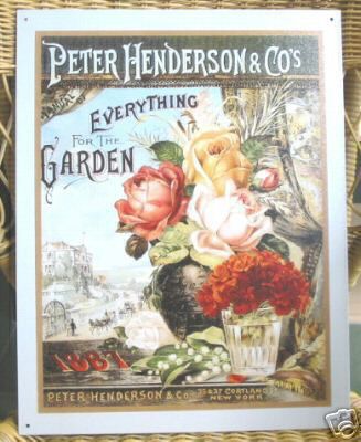 Tin metal sign vintage henderson & co. for garden shed