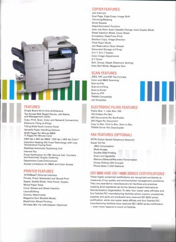 Toshiba 3511 color copier, network printer, scanner