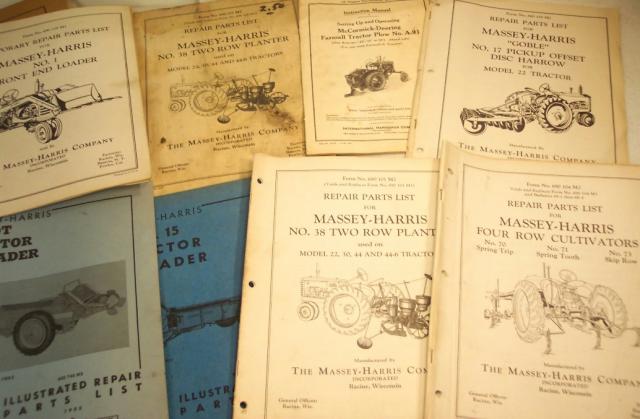 Huge lot vintage massey harris ferguson farm manuals