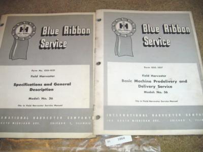 Ih international 36 field harvester service manual lot