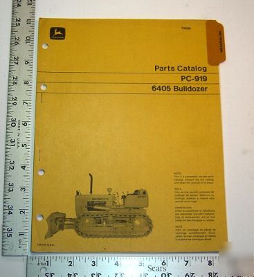 John deere parts catalog - 6405 bulldozer - 1971