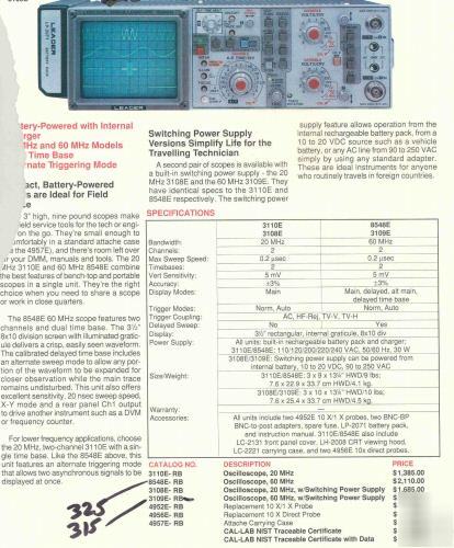 Leader lbo-325 LBO325 lbo 325 portable oscilloscope mnt