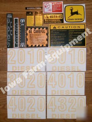 John deere decal set for 4010 gas or diesel tractors