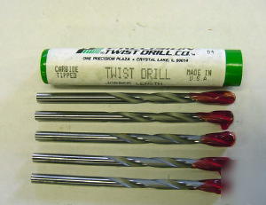 New 5 pcs precision twist drill carbide tipped #12