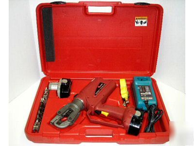 New burndy PAT600 battery power 6 ton crimper kit +dies 