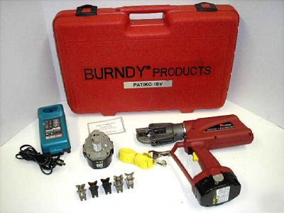 New burndy PAT600 battery power 6 ton crimper kit +dies 