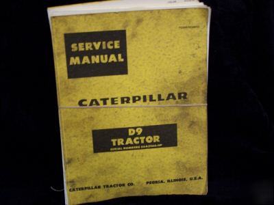 Original caterpillar D9 tractor service manual