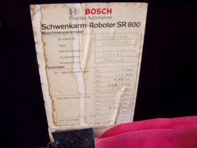 Bosch SR800 manipulator arm w/ RS60/s controller - used