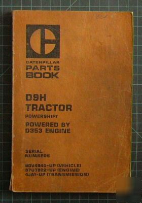 Cat caterpillar D9H dozer crawler parts tractor manual