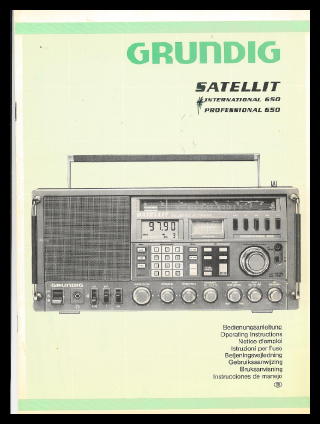 Grundig satellit 650 international instructions copy