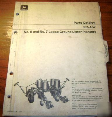 John deere 6 & 7 planter parts catalog manual book jd