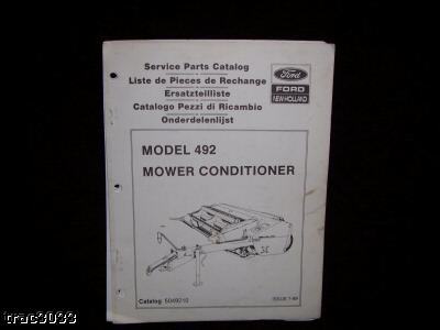 New original holland 492 mower conditioner parts manual