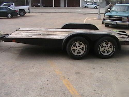 20' car haul trailer dual axle 2 ramps ramp bay