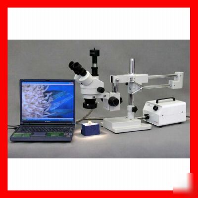 3.5-90X inspection boom microscope + 1.3M usb pc camera