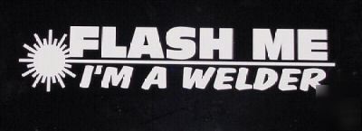 Flash me welder decal for lincoln miller mig tig or arc