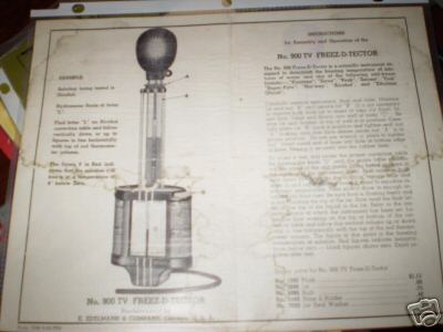 No 900 tv freez-d-tector instructions manual