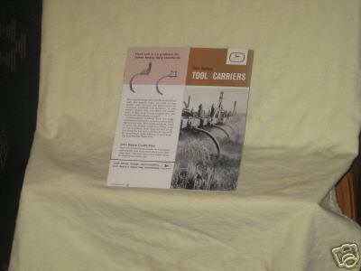 Original brochure on jd 100-series tool bar carriers