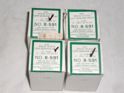 4 eca (allen-bradley) plug in relay modules #8-591