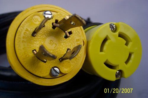 49' 10/4 so cord with L15-30AMP plug & connector 3PHNEW