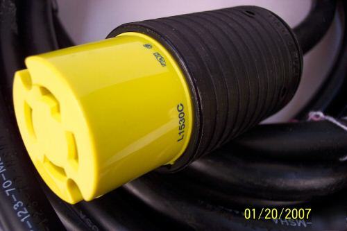 49' 10/4 so cord with L15-30AMP plug & connector 3PHNEW