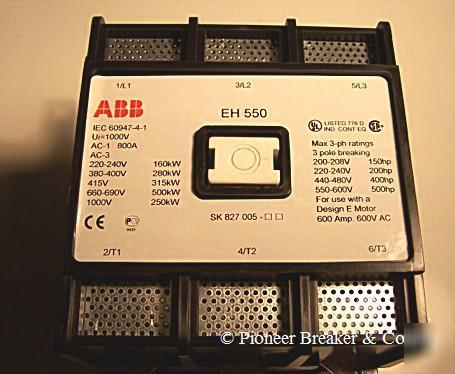 Abb magnetic contactor EH550C-1 3P 120V coil used