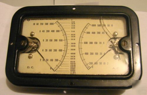 Antiqu ham radio meter ac dc triplett electrical instum