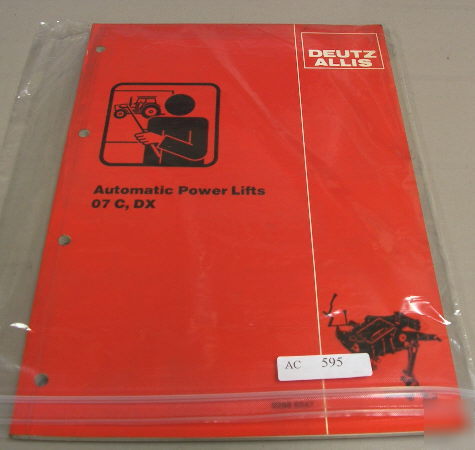 Deutz allis 07C dx power lifts service training manual
