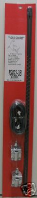Dual 3 ft cb antenna kit w mounts + coax black 1000W