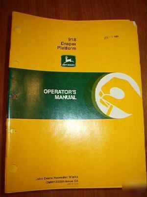 John deere operators manual 918 draper platform