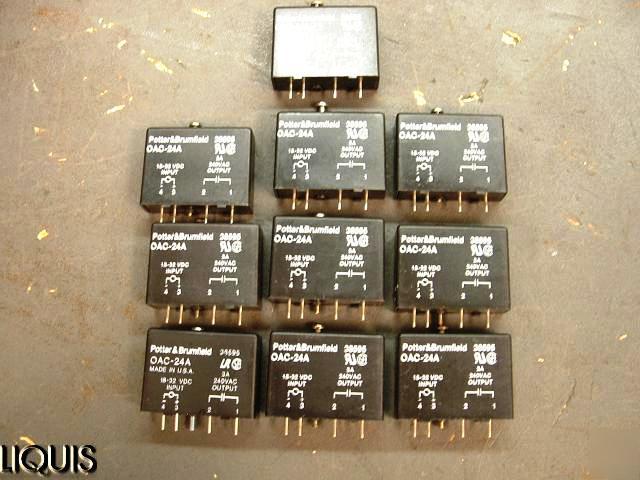 Lot of 10 potter & brumfield oac-24A relay 3A 240VAC