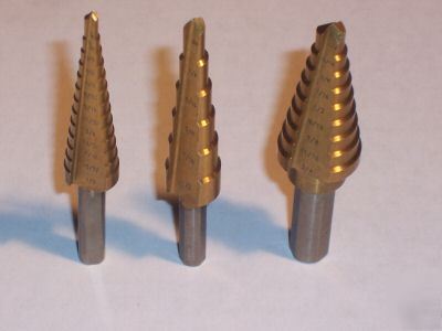 New titanium 3PC set step set drill bit 