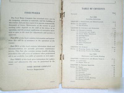 Operators manual-ford tractor 8-n copyright 1952 